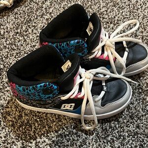 DC Kids' Black, Blue, and Pink High-Top Sneakers